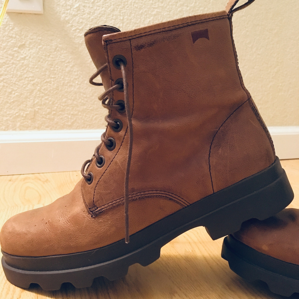 Camper brown leather boots